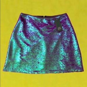 -wild fable- short a-line skirt//reversible sequin